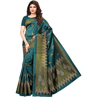 Glamour Turquoise Silk Embellished Saree With Blouse