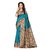 Glamour Blue Art Silk Printed Saree With Blouse