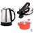 HD MART Combo of Electric 1.8 Ltrs Stainless Steel Kettle and Silver Roti Maker