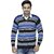 Christy's Collection Striped V-Neck Casual Blue Men's Sweater