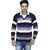 Christy's Collection Striped V-Neck Casual Purple Men's Sweater