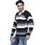 Christy's Collection Striped V-Neck Casual BrownMahroon Men's Sweater