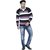Christy's Collection Striped V-Neck Casual BrownFalsa Men's Sweater