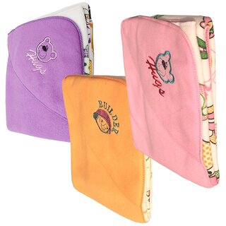 Princeandprincess Double Layer Fleece Reversible Baby Blanket, (Multicolor) (Pack of 3)