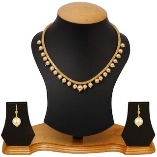                       Charming Jewelry Latest Designer CZ Filled Chain Pearl Jewelry Set                                              