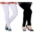 Black /White  Cotton Leggings For Womens - Pack of 2