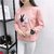 Code Yellow Women's Cute Twin Bunny Print Pink Sweatshirt