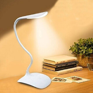 Stylopunk Flexible, Rechargeable LED Table Lamp - Table Lamp for Study - Touch Dimmer - Rock Light RL 9999, White