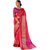 Ashika Shaded Tomato Red and Pink Cotton Silk Woven Gadwal Saree for Women with Blouse Piece