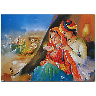 Buy Style Crome Beautiful Rajasthani People Sitting And Dancing