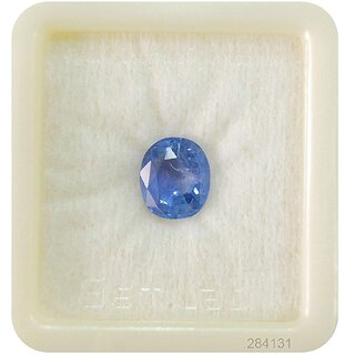 Stone Gems Lab-Certified Unheated Untreated 6.25 Ratti/5.63 Carat Cylone Quality Blue Sapphire Neelam 100 Original Cert