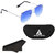 Adam Jones Gradient Blue UV Protected Unisex Aviator Sunglasses with free POP Socket