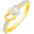 Sukai Jewels Glittering Heart Gold Plated Alloy & Brass Cubic Zirconia Ringer Ring for Women & Girls [SFR1023G]
