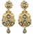 Sukai Jewels Traditional Pearl Floral Gold Plated Alloy & Brass Stone Studded Drop and Dangle Earring for Women [SER307G]