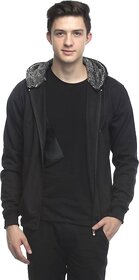 Lambency Men's Black Hooded Sweatshirts