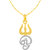 Sukai Jewels Trishul OM Gold Plated Alloy & Brass Cubic Zirconia god Pendant with Chain for Women & Men [SGP1122G]