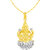 Sukai Jewels Laxmi Gold Plated Alloy & Brass Cubic Zirconia god Pendant with Chain for Women & Men [SGP1125G]