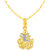 Sukai Jewels Vakratunda Gold Plated Alloy & Brass Cubic Zirconia god Pendant with Chain for Women & Men [SGP1134G]