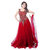 V-Karan Red Net Embroidered Semi Stitched Gown