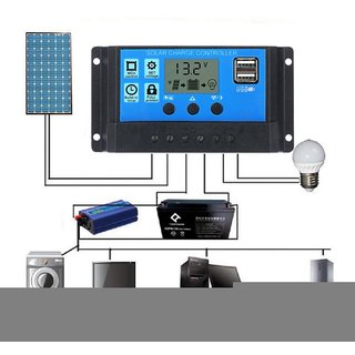 30A Dual USB Solar Panel Battery Regulator Charge Controller 12/24V 30A SOLAR CHARGE CONTROLLER