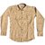 Mens Cotton Casual Full Sleeve Printed Shirt Regular Fit #2 Size L 38 Beige