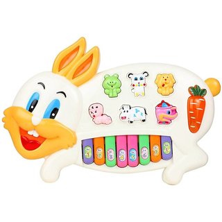 Shribossji Musical Rabbit Educational Piano Keyboard Toy - Multicolor