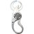 Styler Metal Double Key Ring Hook Magnetic Compass Key Chain (Silver Black Color)
