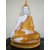 Buddha Idol Sitting Statue Showpiece- Golden and White(17 cm x 11 cm x 27 cm)
