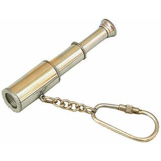 Solid Brass Metal Telescope/Pirate Spyglass Key Chain