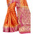 Dwarkesh Fashion Orange Color Banarasi Silk Saree With Blouse Piece (MOR RANI ORANGE)