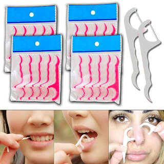 100 Pcs 2In1 Right Angle Oral Care Toothpicks Dental Floss Interdental Brush Madical Oral Gum Teeth Clean Toothpick Set