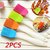 Wellbeing Within 2 Pcs High Temp Silicone Brush Bread Brush Pastry Bakeware Oil Roast Cream Utensil Med Size Multicolor