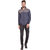 PAUSE Blue Self Design Zip Mock Slim Fit Full Sleeve Men's Bomber Jacket