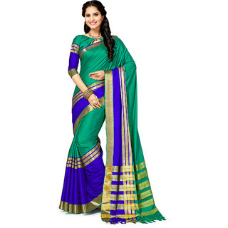 Ashika Festive  Banarasi Tussar Silk Teal Green  Saree for Women