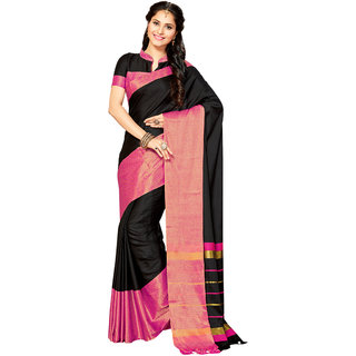 Ashika Black  Festive  Banarasi Tussar Silk Woven Saree for Women With Blouse Piece