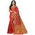 Ashika Raw Silk Woven Festive Gadwal Tomato Red Saree for Women with Blouse Piece