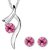 Om Jewells Lips Pink Crystal Pendant Necklace Set with Chain PS1000721C