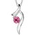Om Jewells Lips Pink Crystal Pendant Necklace Set with Chain PS1000721C