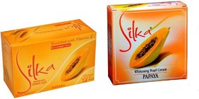 Silka Papaya Whitening Pearl Cream  Soap