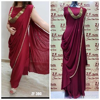 rayon gown in saree style