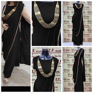 Pure rayon gown in saree style shop