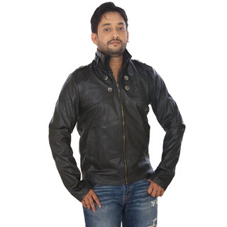                       Modo Vivendi Mens Pu Leather Jacket  Gents Slim Fit Short Jacket  Outdoor Leather Jacket for Men                                              