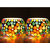PeepalComm Hand made Glass T-light Candle Holder set of 2 with 4 Tlight Candle free for Birthday Diwali Hotel spa(7x7cm)
