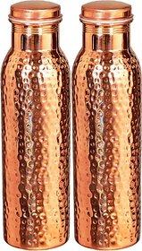 Hammered (Dotted ) Copper Water Bottle 900ml Each