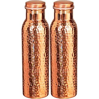Hammered Dotted Copper Water Bottle 900ml Each