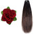 GaDinStylo Pack of 24Inchs Brown Hair Parandi and Fabric Red Rose Flower Hair Clip Hair Accessories for Festive/ Wedding