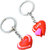 Faynci Love Couple with twin Heart Key Chain Gifting for Valentine Day