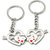 Faynci Love You Romantic Twin Heart with small Blood Heart Couple Key Chain for Gifting for Valentine Day/Birthday/Friendship Day