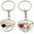 Faynci Two PC Twin Heart with Love Band Arrow Couple Key Chain for Gifting Valentine Day/Birthday/Friendship Day