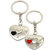 Faynci Two PC Twin Heart with Love Band Arrow Couple Key Chain for Gifting Valentine Day/Birthday/Friendship Day